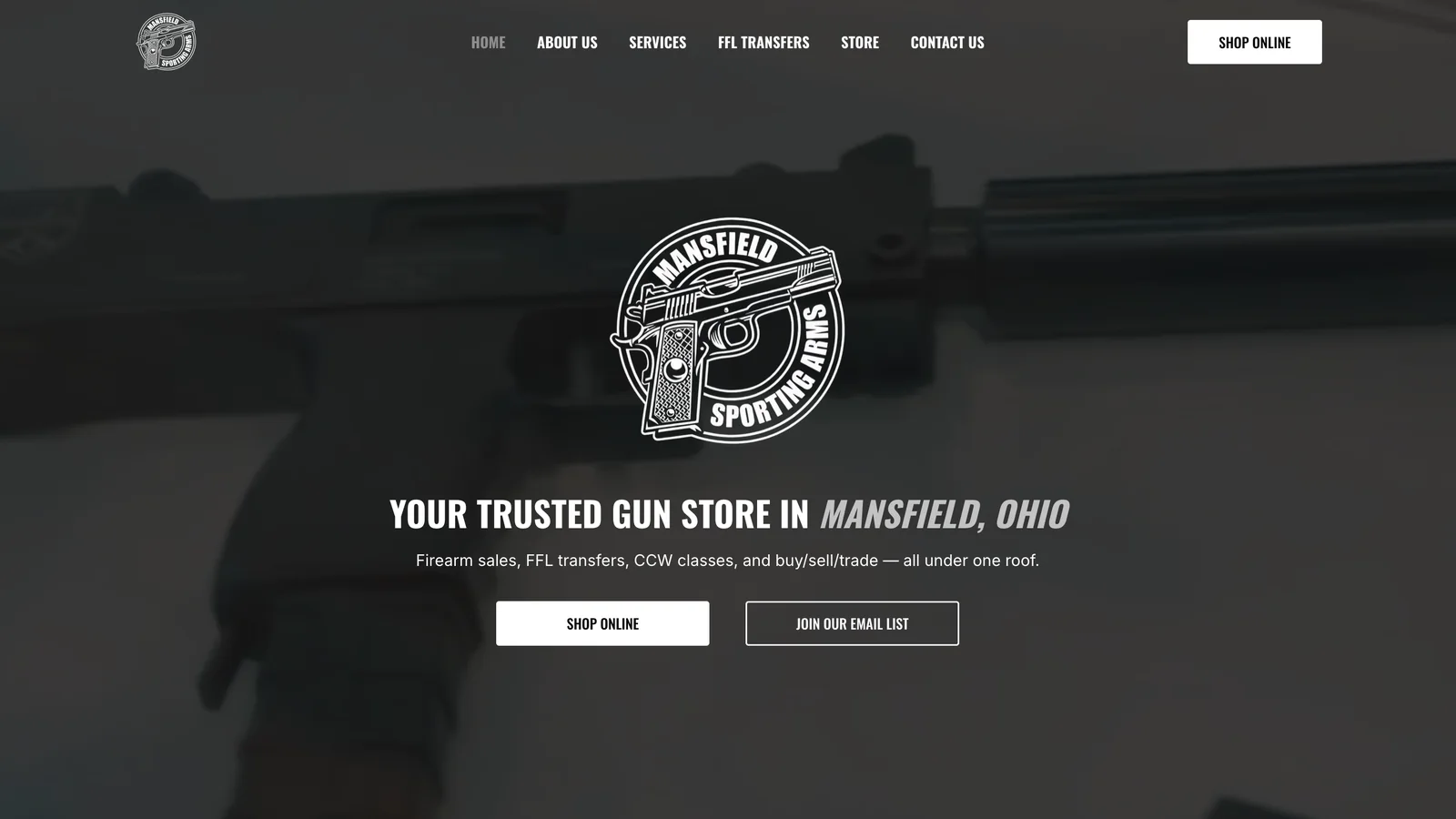 Mansfield Sporting Arms website